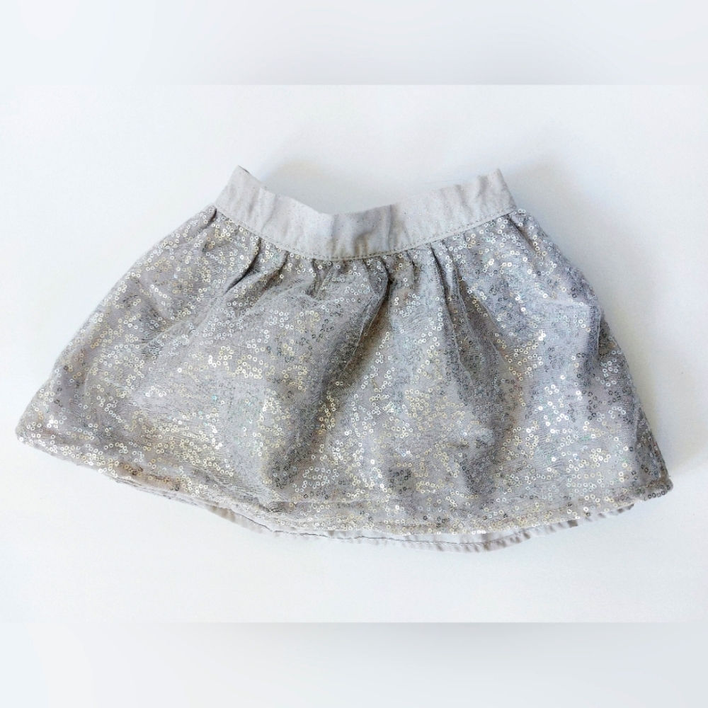 Silver Sequin Tutu‎ Skirt size 3T Carters
